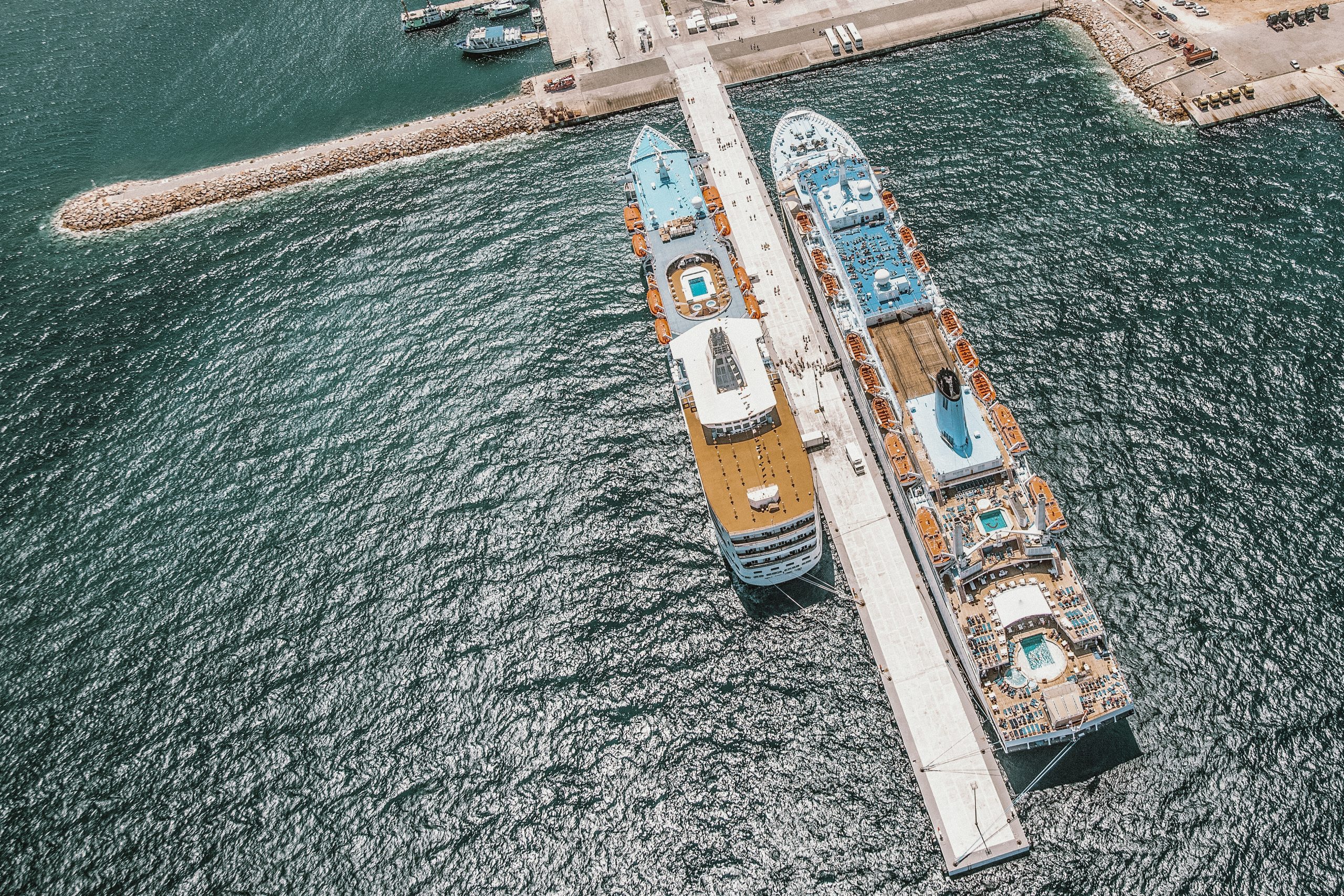 two vessels at port